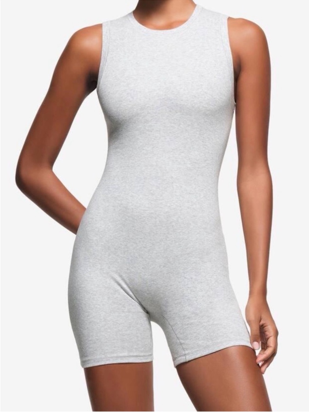 SKIMS COTTON RIB OPEN BACK ONESIE